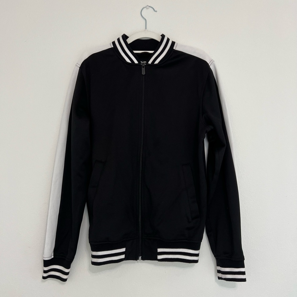 CSG. Mens Black/White Full-Zip Track Jacket